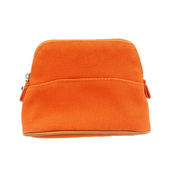 Hermes Bolide Pouch Cotton Leather Orange 1210HERMES